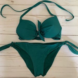 H&M swimsuit 34A & bottom 4 green bikini matching